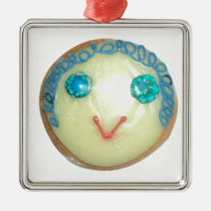 Ornement Métallique Blue Hair Emoji Art Imprimer/Graphique