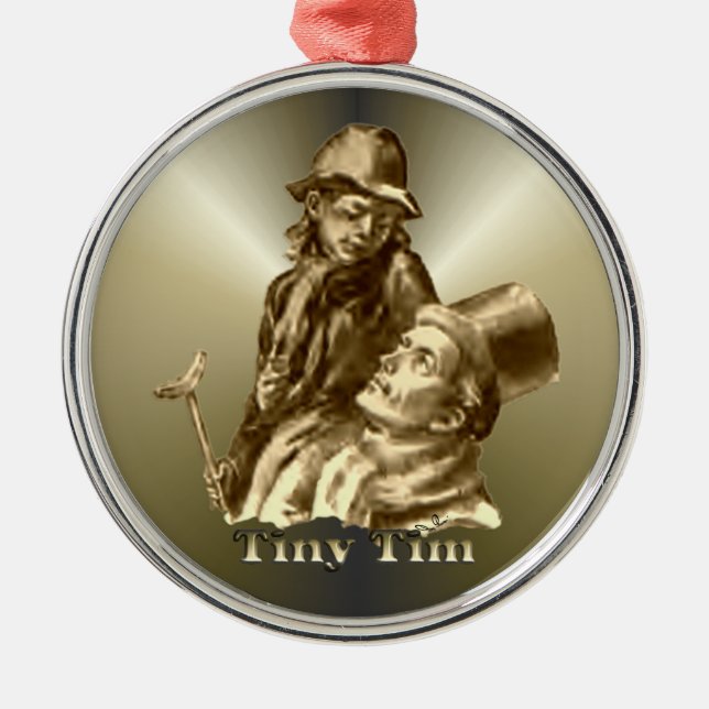Ornement Métallique Bob Cratchit et Tiny Tim Noël Carol (Devant)