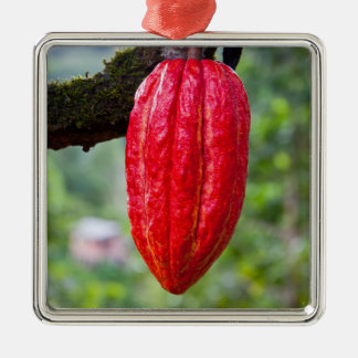 Ornement Métallique boîte de cacao rouge
