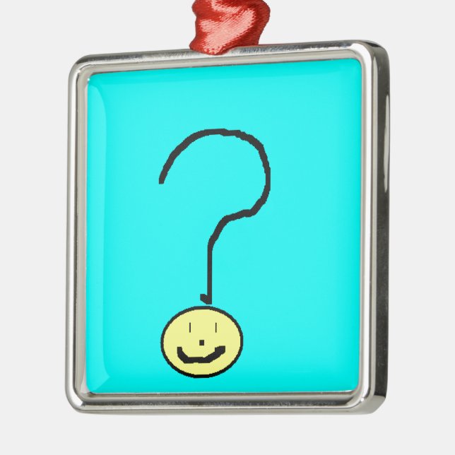 Ornement Métallique Bonne question souriante Mark Emoji, Art pour enfa (Gauche)