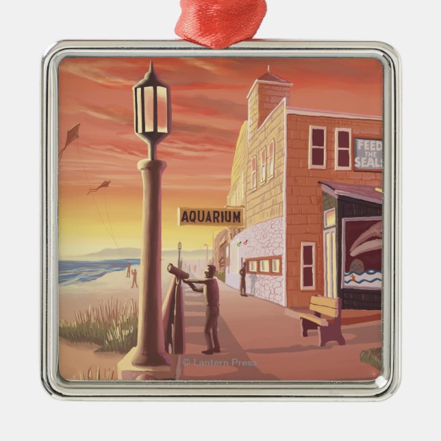 Ornement Métallique Bord de la mer, vue d'OregonAquarium (Devant)