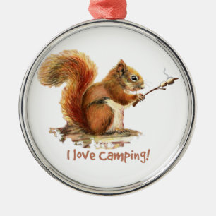 Ornement Métallique BORN TO GO CAMPING Fun Squirl Cute Animal quota