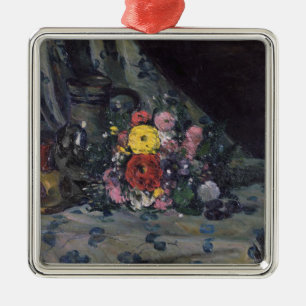 Ornement Métallique Bouquet de Paul Cezanne   des dahlias jaunes,
