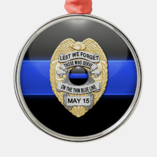 Ornement Métallique Bouton et insigne lumineux à trait bleu mince