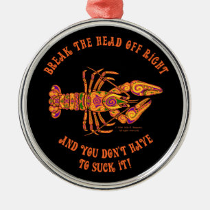 Ornement Métallique "Break the Head" Crawfish Premium Round Orament