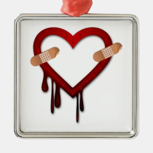 Ornement Métallique broken heart anti valentines day