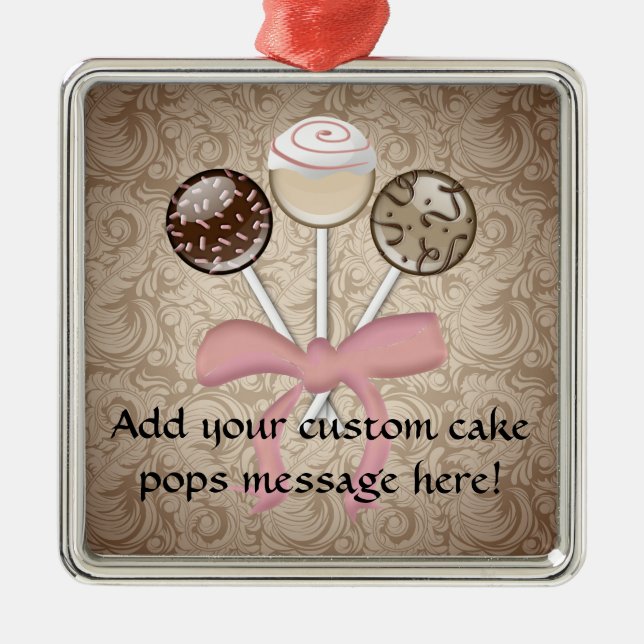 Ornement Métallique Bruit élégant de gâteau de damassé de cacao (Devant)