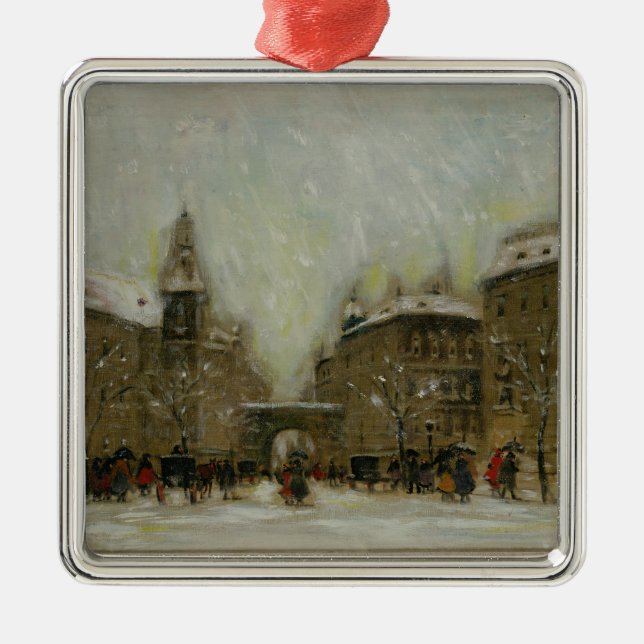 Ornement Métallique Budapest dans la neige (Devant)