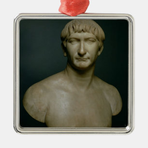 Ornement Métallique Buste de portrait d'empereur Trajan (53-117