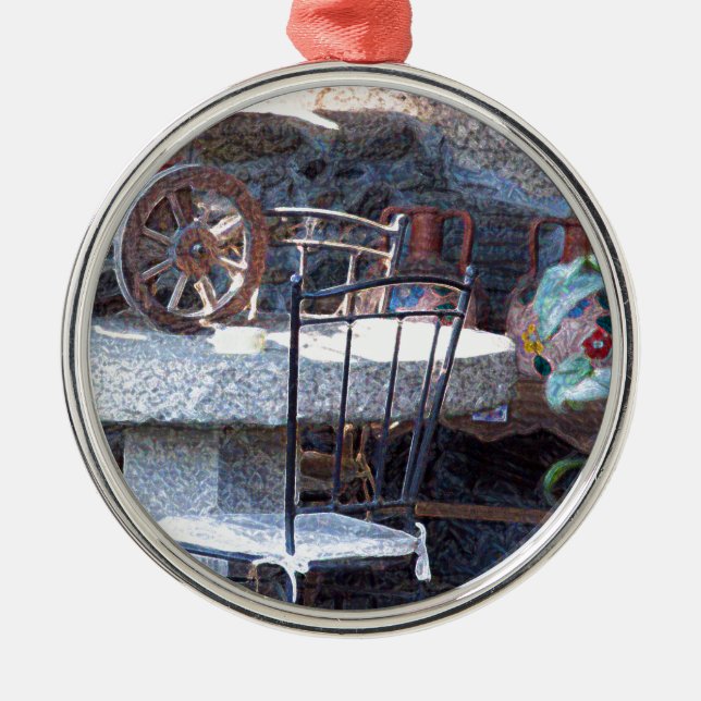 Ornement Métallique Cactus espagnol et vie morte (Devant)