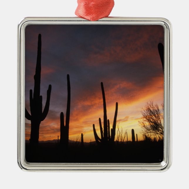 Ornement Métallique cactus saguaro, Carnegiea gigantea, après (Devant)