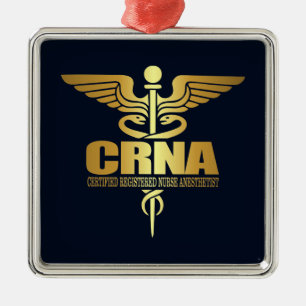 Ornement Métallique Caducée d'or (CRNA)
