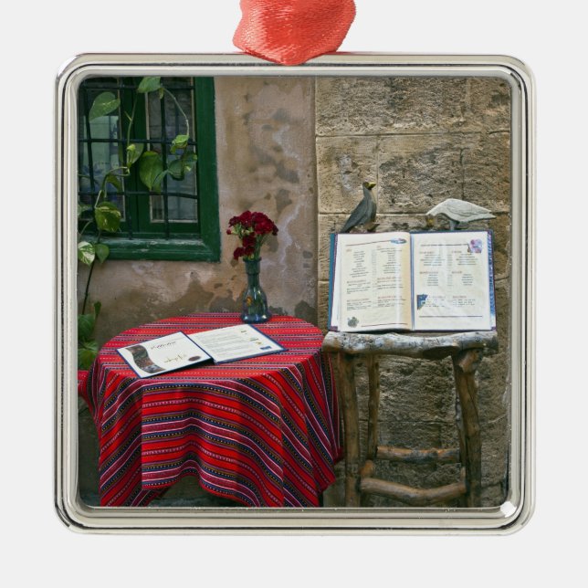 Ornement Métallique Café Sidewalk, Chania, Crète, Grèce (Devant)