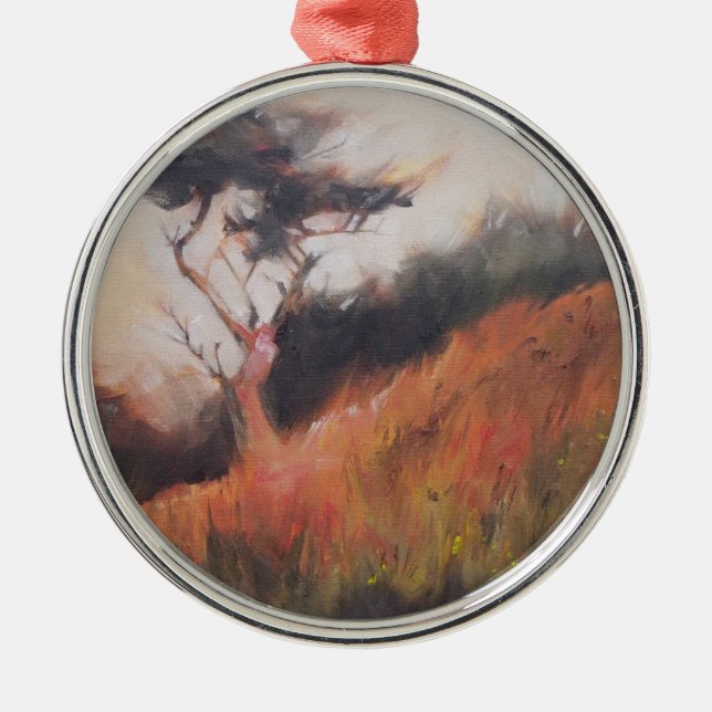 Ornement Métallique California Monterey Cypress Arbre Lone (Devant)