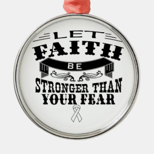 Ornement Métallique Cancer du poumon La foi est plus forte que la peur