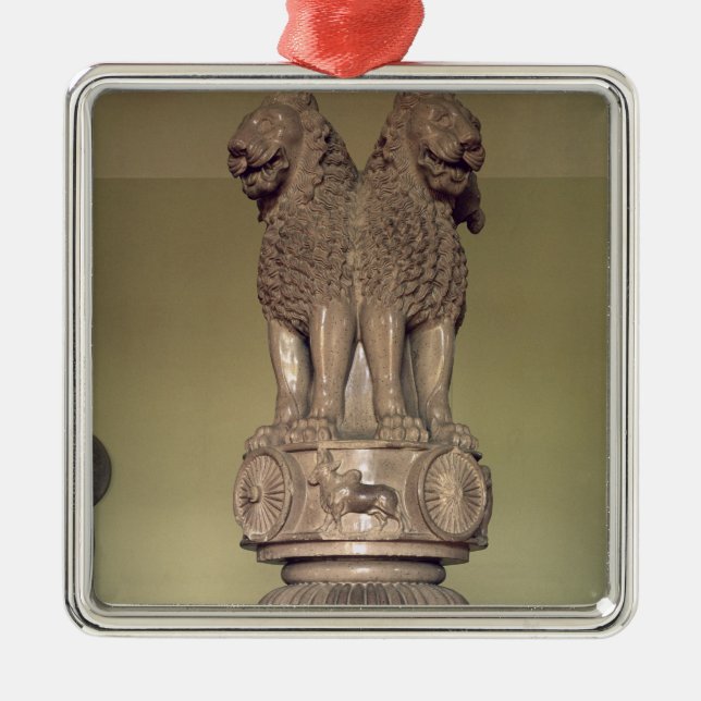 Ornement Métallique Capital de lion du pilier de l'empereur Ashoka (Devant)