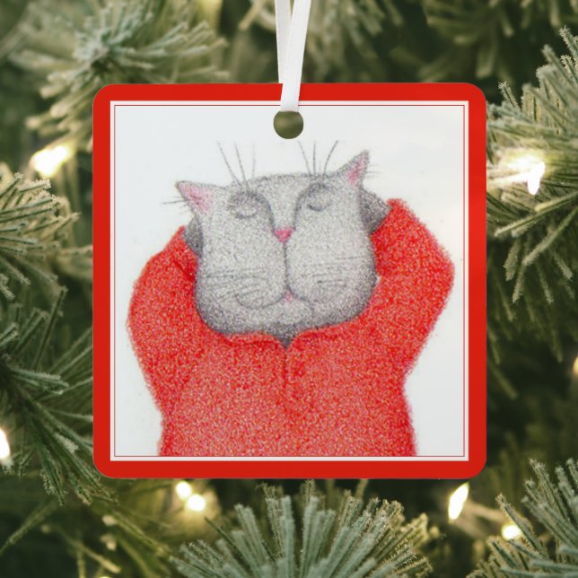 Ornement métallique carré pour chat de RED LONG JO (Insitu)