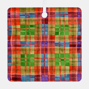 Ornement métallique carré tartan MAC RAE