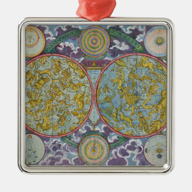 Ornement Métallique Carte céleste des planètes (Devant)