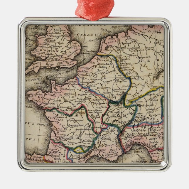 Ornement Métallique Carte d'atlas de l'Europe (Devant)