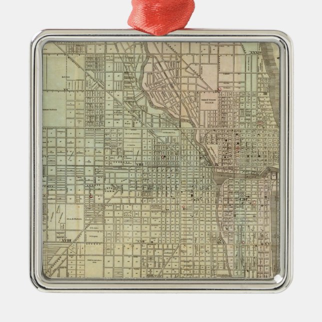 Ornement Métallique Carte De Chicago (Devant)
