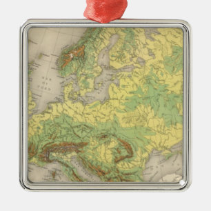 Ornement Métallique Carte de découpe de l'Europe
