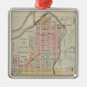 Ornement Métallique Carte de Faribault, le comté de Rice, Minnesota