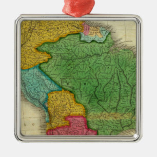 Ornement Métallique Carte de l'Amérique du Sud 3
