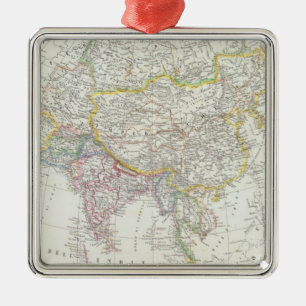Ornement Métallique Carte de l'Asie