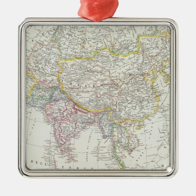 Ornement Métallique Carte de l'Asie (Devant)