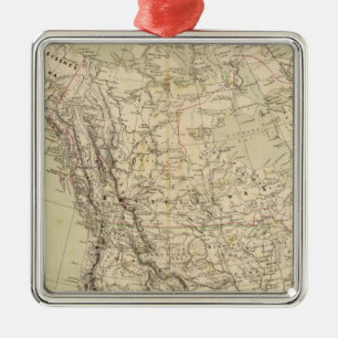 Ornement Métallique Carte de l'Atlas nord-américain montrant les trib