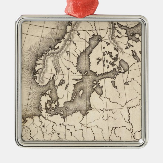 Ornement Métallique Carte de l'Europe (Devant)