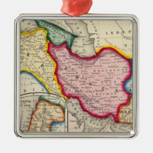 Ornement Métallique Carte de Perse, Turquie en Asie Afghanistan