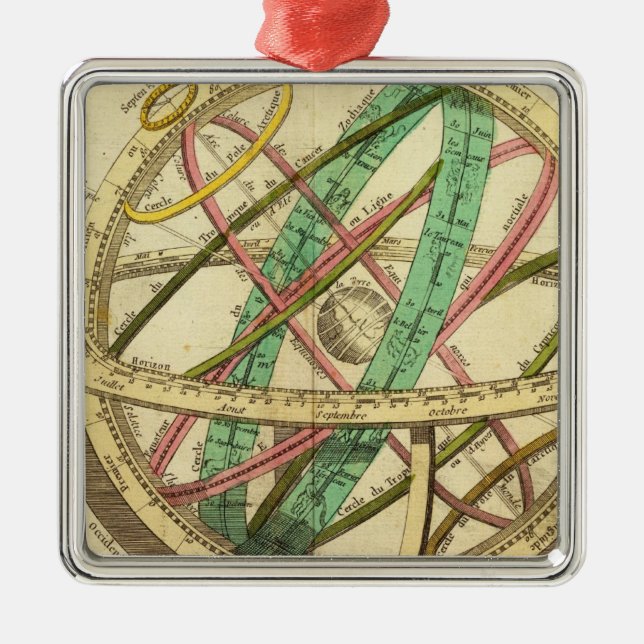 Ornement Métallique Carte de sphère (Devant)