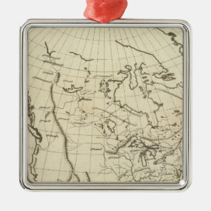 Ornement Métallique Carte d'ensemble de l'Amérique du Nord