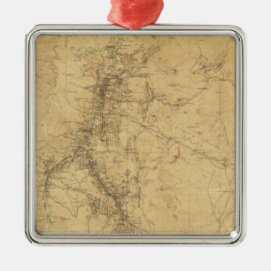 Ornement Métallique Carte d'ensemble de secteur de Washoe, Nevada