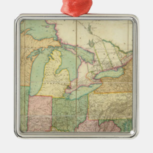 Ornement Métallique Carte des Etats-Unis 6