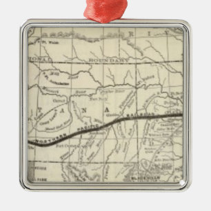 Ornement Métallique Carte du chemin de fer Pacifique du nord
