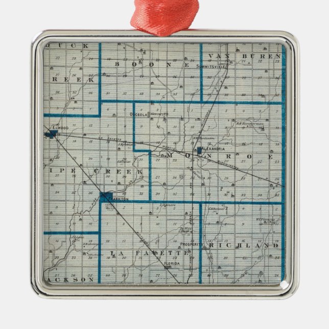 Ornement Métallique Carte du comté de Madison (Devant)