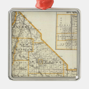 Ornement Métallique Carte du comté de Monroe, de DuQuoin et de