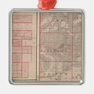 Ornement Métallique Carte du comté de Newton avec Goodland et Kentlan