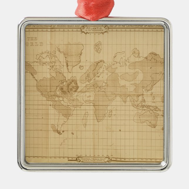 Ornement Métallique Carte du monde (Devant)