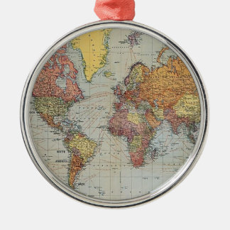 Ornement Métallique Carte générale vintage du monde
