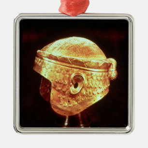 Ornement Métallique Casque d'électrum du Roi Mes-Kalem-Creuser