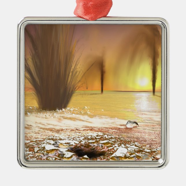 Ornement Métallique Casquette de glace polaire sud de Martian (Devant)