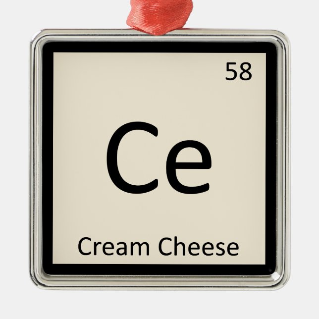 Ornement Métallique Ce - Chimie au fromage à la crème Symbole de table (Devant)