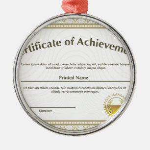 Ornement Métallique Certificat avec le joint d'or