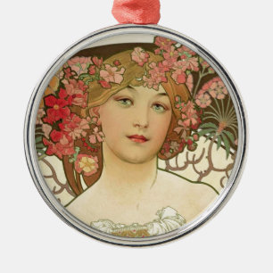 Ornement Métallique Champagne Alphonse Mucha