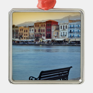 Ornement Métallique Chania à la tombée de la nuit, Chania, Crète, Grèc