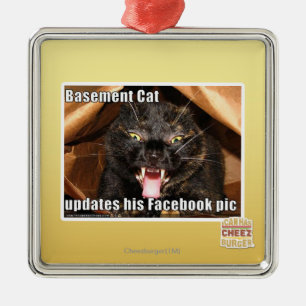 Ornement Métallique Chat de sous-sol